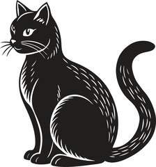 Obraz premium black cat vector illustration