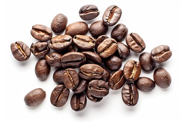 Obraz premium Coffee beans on white background. AI generated