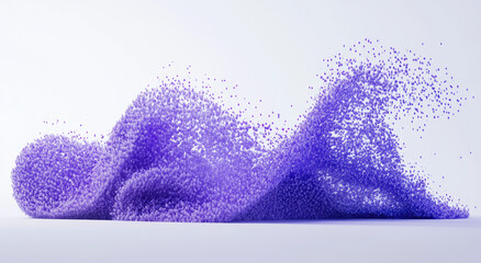 Abstract purple particle wave splash.