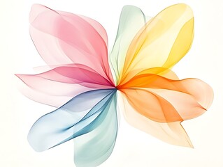 Naklejka premium Colorful Abstract Flower for White Background.