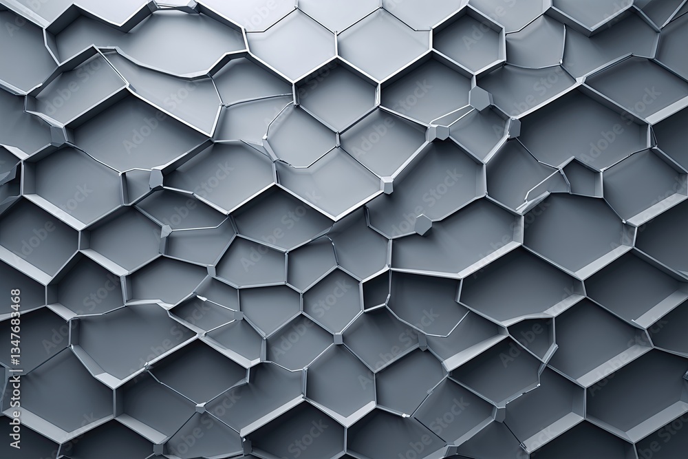 Poster abstract grey background with 3d network connection pattern and technology elements