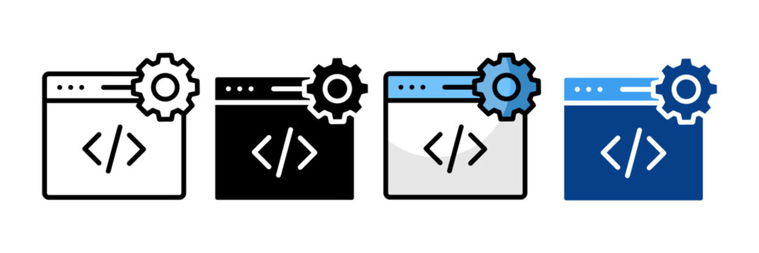 Web Developer  Icon Set Multiple Style Collection