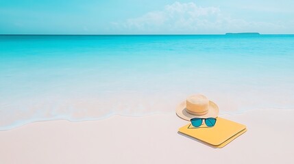 Beach Hat Sunglasses Summer Vacation.