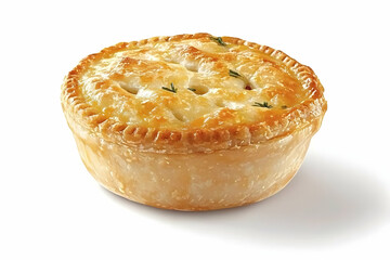 Single Mini Chicken Pie Isolated