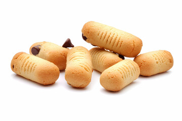 Chocolate Chip Cookies on White Background