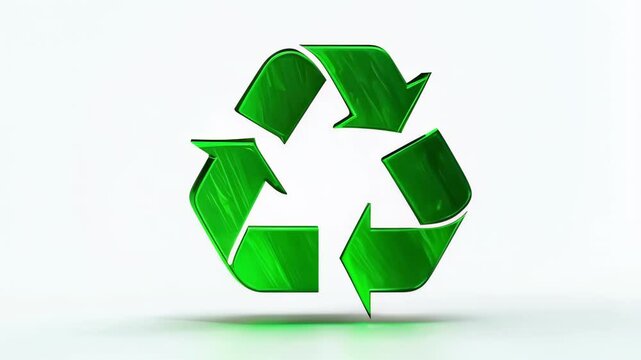 Green recycle symbol on white background. concept of environmental sustainability, waste reduction, eco-friendly practices