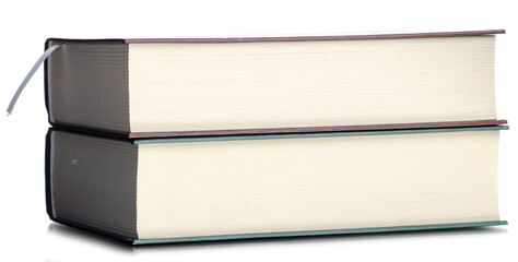 Stack of books on white background isolation
