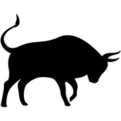 silhouette of a bull