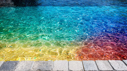 Vibrant Hues of Water: Abstract Pool Texture