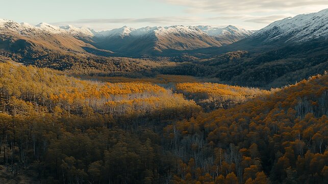 Autumnal Mountain Valley Landscape.
