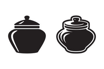 Glass jar food container vector illustration.