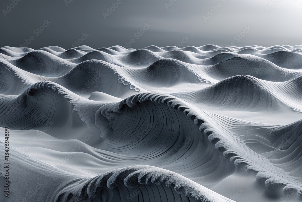 Poster atmospheric gray canvas with structured waves for modern business interaction