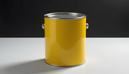 "High-Quality Yellow Metal Paint Can for Branding and Mockup"