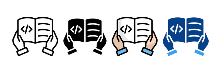 Coding Literacy  Icon Set Multiple Style Collection