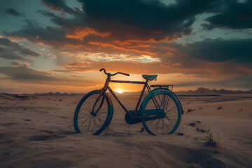 Fototapeta premium Forgotten Vintage Bicycle Covered in Rust and Ivy