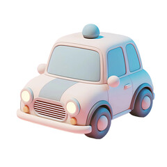 3D RENDER TOY CAR WITH SOFT PASTEL