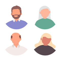 Vector flat illustration. Human icon. Avatar, user profile, human icon, profile picture. Suitable for social media profiles, icons, splash screens and as a template. Business concept.