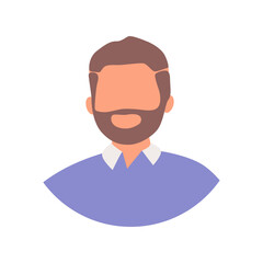 Vector flat illustration. Human icon. Avatar, user profile, human icon, profile picture. Suitable for social media profiles, icons, splash screens and as a template. Business concept.