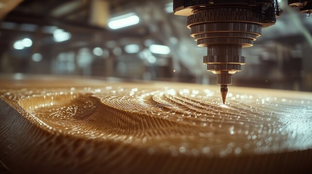 A close-up view of a sintering process where ceramic powders are fused together to form a solid part, highlighting the precision and efficiency of industrial additive manufacturing techniques.