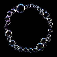 Fototapeta premium Hypnotic iridescent bubbles forming perfect circle of light photos