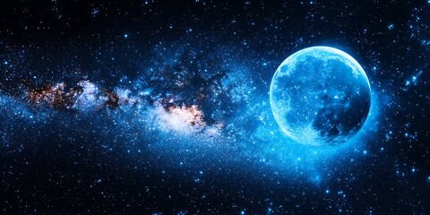 Obraz premium Ethereal glow of a celestial body, illuminating the cosmic tapestry