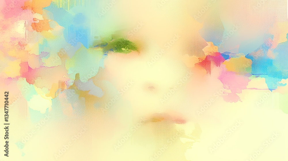 Poster abstract background blending colors and soft forms creating a surreal emotional expression