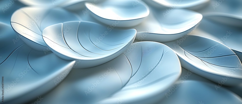 Poster abstract white curved shapes background, modern design with smooth lines and subtle blue tones for c