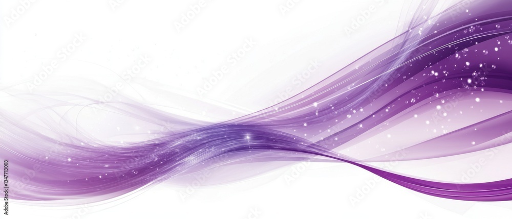Poster a purple and white background and a curved wave in the bottom left corner of the screen generative a
