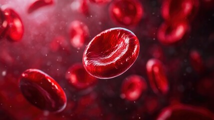 Red Blood Cells Flowing Illustration for Medical and Scientific Visualization