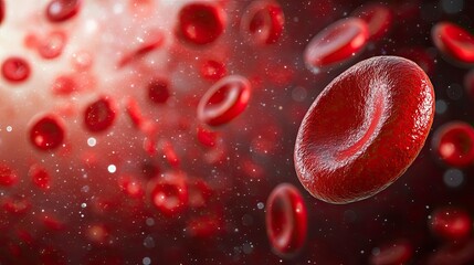 Floating Red Blood Cells Illustration for Medical and Scientific Visualization