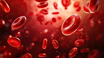 Red Blood Cells Flowing Illustration for Biology and Medical Research