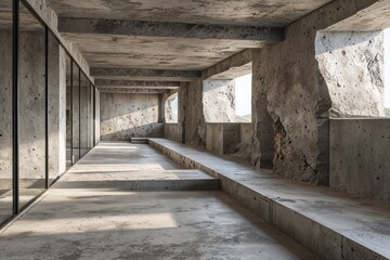 Genuine Rustic Concrete Landscape Design with Ash Grey Texture