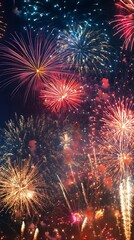 Obraz premium Sky full of fireworks creating magical night scene image