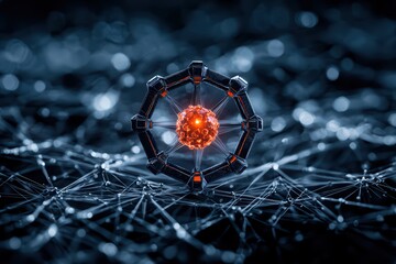 Naklejka premium Close-Up View of Scientific Concept Illustrating Medical Pandemic and Virus Structure