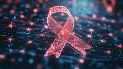 Pink Ribbon Digital Network Awareness Symbol