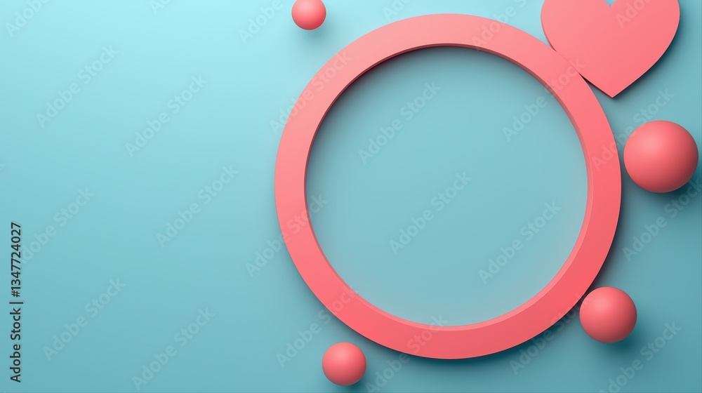 Aufkleber minimalist gradient concept with smooth background and soft shapes in coral and aqua colors