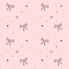 Pretty seamless pattern with tiny bows