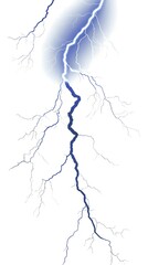 Striking Lightning Bolt Illustration on a White Background