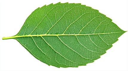 Obraz premium Close-Up of a Vibrant Green Leaf Showcasing Intricate Texture and Natural Beauty