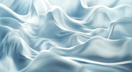 Obraz premium Abstract light blue silk fabric waves background.