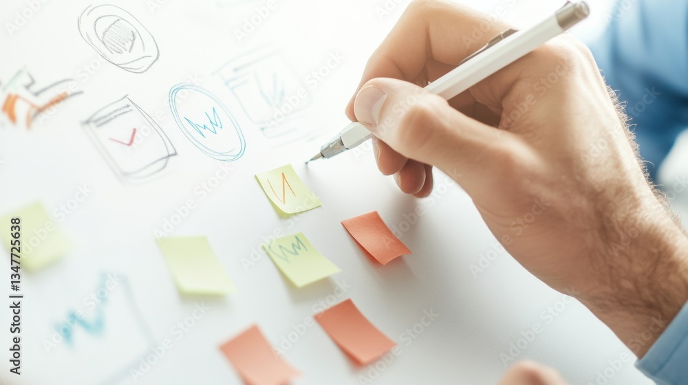 Poster Creative brainstorming session office space visual content collaborative environment close-up view idea generation