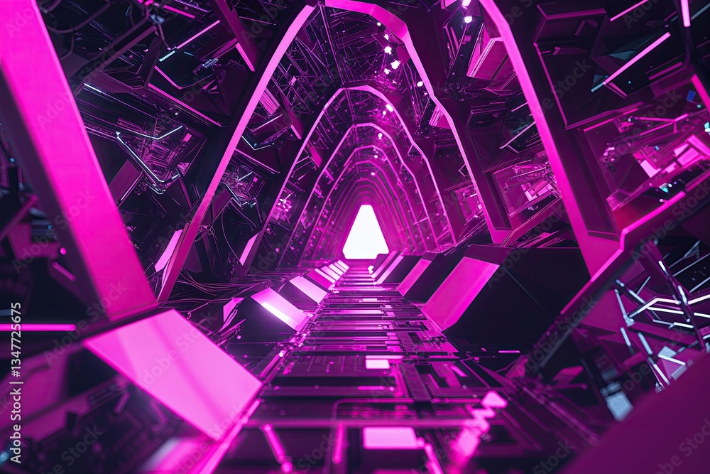 Aufkleber vibrant magenta abstract poster highlighting advanced connectivity and networking solutions