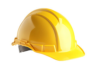 Bright Yellow Hard Hat on Transparent Background, PNG