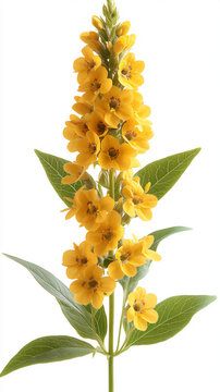 a lysimachia isolated on a white background, a high-resolution photograph,