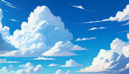 clouds in a clear sky 01 anime background 2d illustration