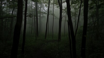 Fototapeta premium Misty forest path