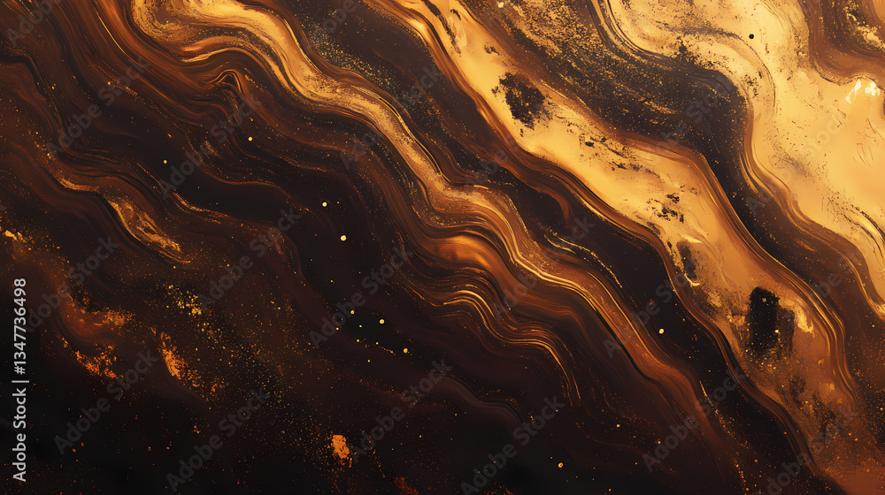 Wall mural warm and rich abstract background with deep brown and gold gradients. perfect for adding a sophistic