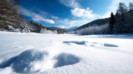 Winter Wonderland: Serene Snow-Covered Landscape