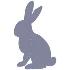 Easter painted rabbit. Spring icons. Easter bunny in different poses.