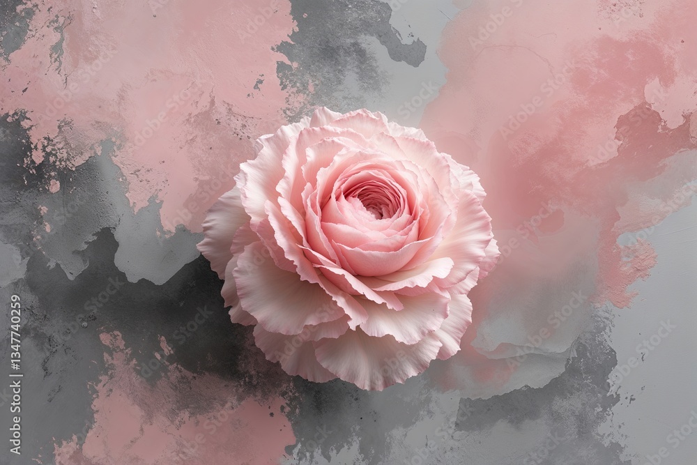 Poster blushing pink soft grey color palette with abstract overlay and subtle textures